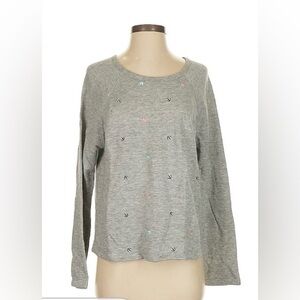 Almost New Splendid Gray Embroidered Crewneck Sweatshirt Size S